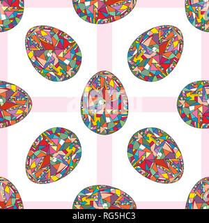 Ostereier Vektor nahtlose Muster. Hand abstract Frühling Textur im modernen Stil für Surface Design, Textil gezeichnet, Geschenkpapier, wallpape Stock Vektor