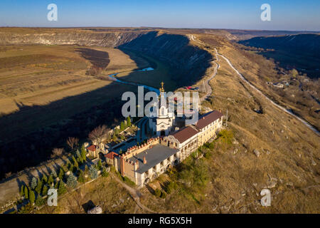 Luftbild der Alten Orhei orthodoxe Kirche in der Republik Moldau Republik Stockfoto