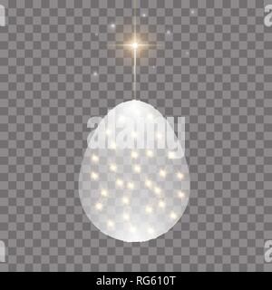 Christlich-religiöse Design für Ostern. Leuchtendes Kreuz. Easter Egg. Vector Illustration. Stock Vektor