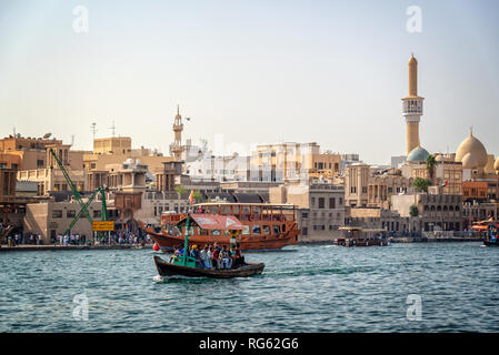 Dubai Creek und Dubai, Vereinigte Arabische Emirate Stockfoto