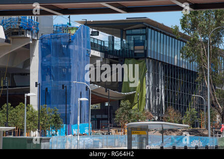 Jan 2019 Sydney Australien: Als Teil der neuen U-Bahn Linie Northwest zwischen Hügel Rouse und Chatswood, kellyville Station nähert sich der Fertigstellung. Stockfoto