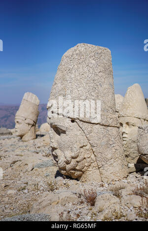 Statuen von Berg Nemrut, Adiyaman, Türkei Stockfoto