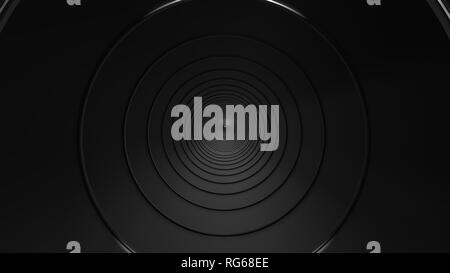 Schwarze Leitung im Inneren. 3D-Darstellung Stockfoto