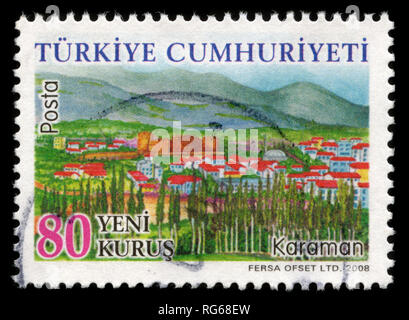 Briefmarke aus der Türkei in die endgültige Briefmarken, 2008, türkischen Provinzen Serie Stockfoto