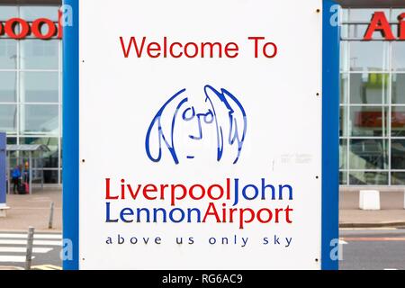 Liverpool, Großbritannien - 14 August 2017: Logo Der Flughafen Liverpool (LPL) im Vereinigten Königreich. | Verwendung weltweit Stockfoto