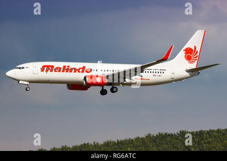 Kuala Lumpur, Malaysia - 21. Januar 2018: malindo Air Boeing 737-800 am Flughafen Kuala Lumpur (KUL) in Malaysia. | Verwendung weltweit Stockfoto