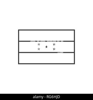 Honduras Flagge Symbol in schwarzer Umriss flache Bauform. Tag der Unabhängigkeit oder der nationalen Feiertag Konzept. Stock Vektor