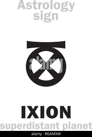 Astrologie Alphabet: IXION, superdistant Planeten. Hieroglyphen Zeichen Zeichen (Symbol). Stock Vektor