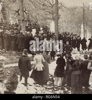 Zeremonien am Grab von James G. Blaine, Oak Hill Washington, D.C., USA - 1893 Stockfoto