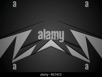 Schwarze und weiße abstrakte geometrische Tech vector Hintergrund Stock Vektor