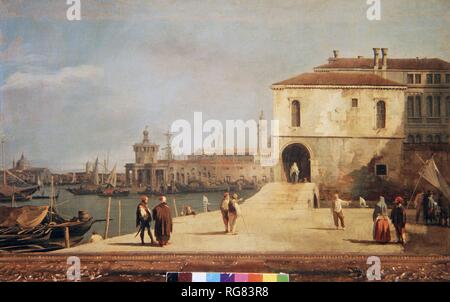 CANALETTO, EL ANTONIO CANAL PINTOR ITALIANO. 1697 - 1768 'IL FONTEGHETTO DELLA MARINA', OLEO 1730 COLECCION BESONDEREN. VENECIA. Thema: Kanal, Giovanni Antonio Canaletto'' (1697-1768). Stockfoto