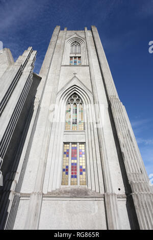 Landakot Landakotskirkja (Kirche), offiziell benannte Basilika Krists konungs (Basilika von Christus dem König), in der Regel bezeichnet als Kristskirkja (Christi Stockfoto