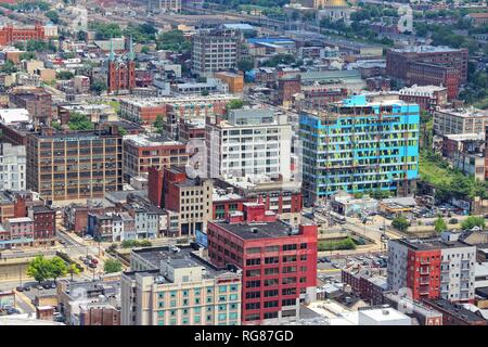 PHILADELPHIA, USA - 11. JUNI 2013: Luftaufnahme von Philadelphia. Wie von Philadelphia 2012 ist die 5. die bevölkerungsreichste Stadt in den USA mit 1,547,607 Bürger Stockfoto