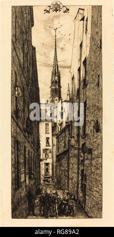 La Rue des Chantres, Paris (Chantrey Straße, Paris). Stand: 1862. Medium: Radierung. Museum: Nationalgalerie, Washington DC. Autor: Charles Meryon. Stockfoto