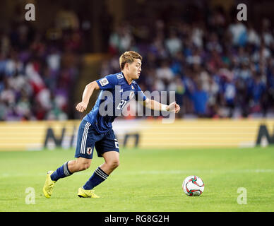 Abu Dhabi, VAE. 28. Januar 2019, hazza Bin Zayed Stadion, Al Ain, Vereinigte Arabische Emirate; AFC Asian Cup Halbfinale, Iran gegenüber Japan; Ritsu Doan von Japan Credit: Aktion Plus Sport Bilder/Alamy leben Nachrichten Stockfoto