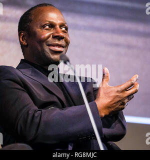 London, Großbritannien. 28 Jan, 2019. Cyril Nri auf der Bühne Mark Kermode Leben in 3D am Montag, den 28. Januar 2019 im BFI Southbank, London. Bild von der Credit: Julie Edwards/Alamy leben Nachrichten Stockfoto