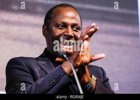London, Großbritannien. 28 Jan, 2019. Cyril Nri auf der Bühne Mark Kermode Leben in 3D am Montag, den 28. Januar 2019 im BFI Southbank, London. Bild von der Credit: Julie Edwards/Alamy leben Nachrichten Stockfoto