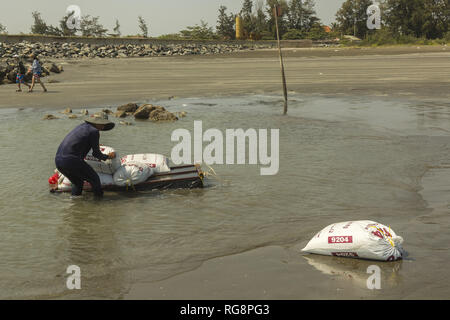 Can Gio Provinz. Vietnam, Jan. 28, 2019 illegale Sea Sand Baggern. Credit: Jasmin Krpan/Alamy leben Nachrichten Stockfoto