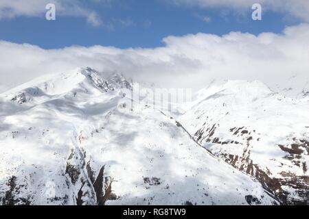 Französische Alpen winter schnee - Valmeinier Skigebiet in Europa. Stockfoto