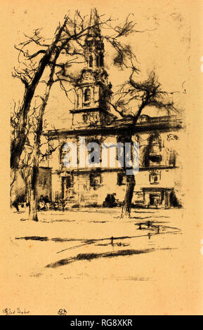 St. Giles-in-the-Fields. Stand: 1896. Abmessungen: Bild: 21,7 × 14,2 cm (8 9/16 x 5 9/16 in.) Blatt: 30,2 x 18,2 cm (11 7/8 x 7 3/16 in.). Medium: Lithographie in Schwarz auf Bütten. Museum: Nationalgalerie, Washington DC. Autor: WHISTLER, James Abbott Mcneill. Stockfoto