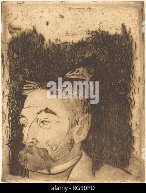 Stéphane Mallarmé. Stand: 1891. Medium: Radierung in Braun. Museum: Nationalgalerie, Washington DC. Autor: Paul Gauguin. GAUGUIN, Paul. Stockfoto