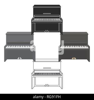 Piano-Symbol im Comic-stil auf weißem Hintergrund. Musikinstrumente symbol Vektor illustration Stock Vektor