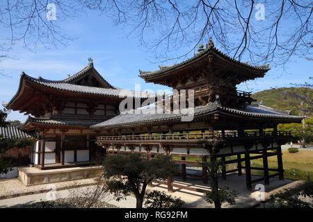 Uji, Kyoto, Japan - berühmte Byodo - im Buddhistischen Tempel, ein UNESCO-Weltkulturerbe. Phoenix Halle Gebäude. Stockfoto