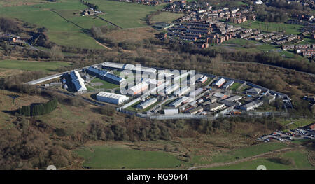 Luftaufnahme von HMP Buckley Hall, Rochdale, UK Stockfoto