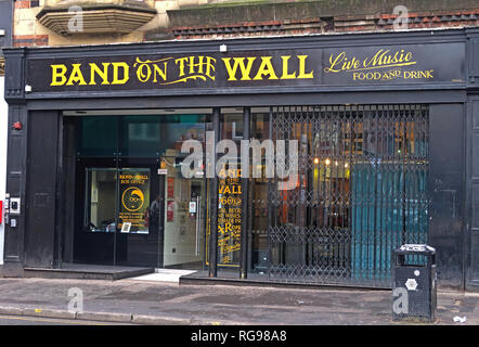 The Band on the Wall, Veranstaltungsort für Musik, 25 Swan Street Manchester, England, Großbritannien, M4 5JZ Stockfoto