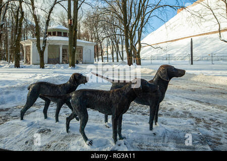 Hunde Statue im Park, Vilnius, Litauen. Stockfoto