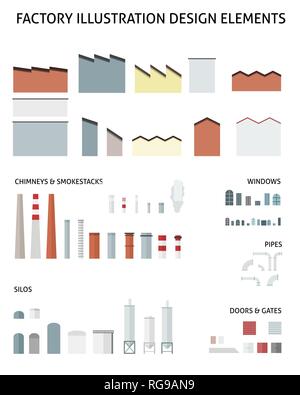 Factory design Elements - Vector industrielle Symbol und Objekt Sammlung. Stock Vektor