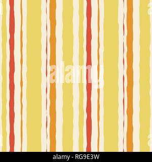 Gelb Orange Aquarell grunge Gestreifte nahtlose Muster. Vector Hintergrund. Stock Vektor