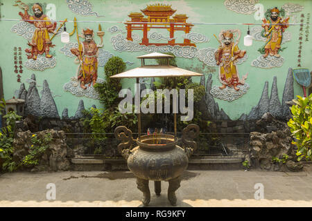 Innenwand des alten chinesischen Tempel Stockfoto