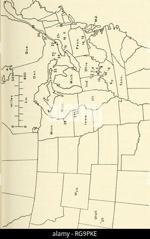 . Bulletins der amerikanischen Paläontologie. Ordovician-Silurian Crinoiden: Warnen und Strimple. Bitte beachten Sie, dass diese Bilder sind von der gescannten Seite Bilder, die digital für die Lesbarkeit verbessert haben mögen - Färbung und Aussehen dieser Abbildungen können nicht perfekt dem Original ähneln. extrahiert. Paläontologische Forschung Institution (Ithaca, N.Y.); Columbia University. Ithaca, N.Y., paläontologische Forschung Institution [etc. ] Stockfoto