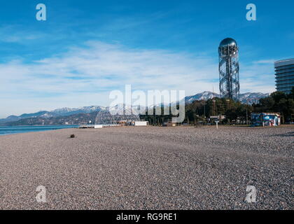 BATUMI, Georgien - Januar 11, 2019: Moderne Architektur in Batumi, Georgien Stockfoto