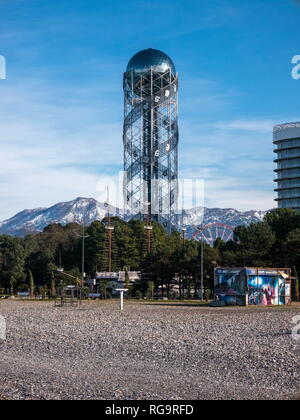 BATUMI, Georgien - Januar 11, 2019: Moderne Architektur in Batumi, Georgien Stockfoto