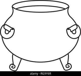 Goldene Münzen Topf Cartoon Stock Vektor