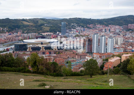 Luftaufnahme der Stadt Bilbao im Baskenland, Spanien Stockfoto