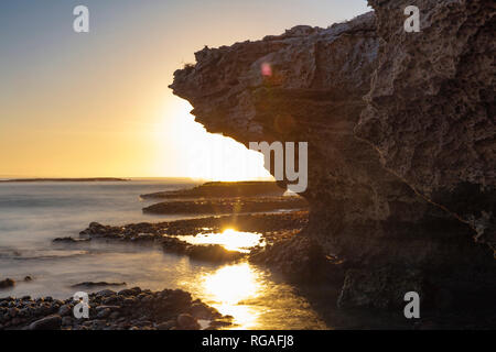 Afrika, Südafrika, Western Cape, Kapstadt, Küste bei Sonnenuntergang Stockfoto
