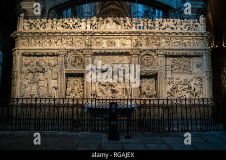 Innenraum der Kathedrale von Ávila, Kastilien und León, Spanien Stockfoto