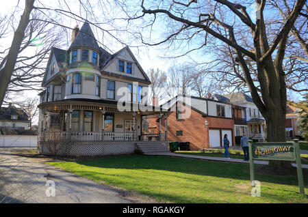 Ernest Hemingway's Geburtsort bei 339 N. Oak Park Avenue. Oak Park. Westlich von Chicago. Illinois. USA Stockfoto