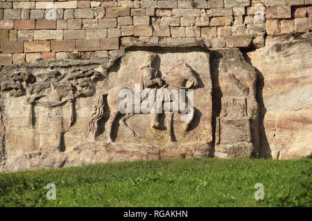 Reiter - Relief aus dem Stein Album in Grossjena in Deutschland Stockfoto