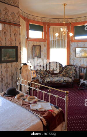 Innenansicht der Schlafzimmer in Ernest Hemingway's Geburtshaus an 339 N. Oak Park Avenue. Oak Park. Westlich von Chicago. Illinois. USA Stockfoto