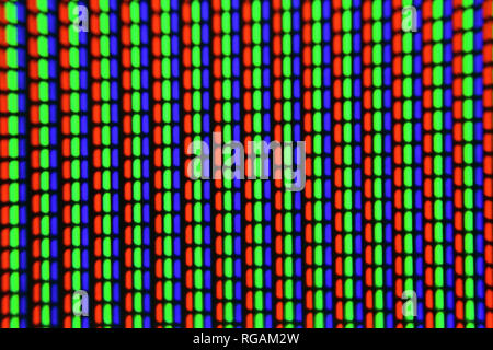 TV pixel Nahaufnahme. Makro Pixel. Stockfoto