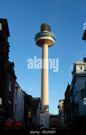 Radio City Tower (St John's Beacon) in Liverpool, England. Der städtischen Wahrzeichen ist 138 Meter (452 Fuß) hoch, Stockfoto