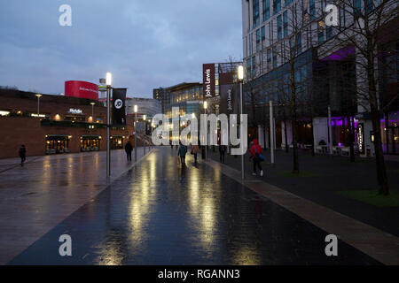 Geschäfte im Zentrum von Liverpool, England. Im Zentrum der Stadt wurde saniert in Liverpool One. Stockfoto