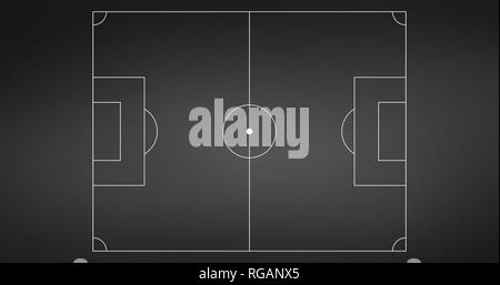 Fußball oder Fußball Spiel feld auf Tafel mit weißen Linien getrennt. Sport Hintergrund oder Infografiken Element. Vector Illustration auf weißen isoliert Stock Vektor
