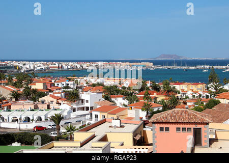 Luftaufnahme von Corralejo, Fuerteventura, Kanarische Inseln, Spanien Stockfoto