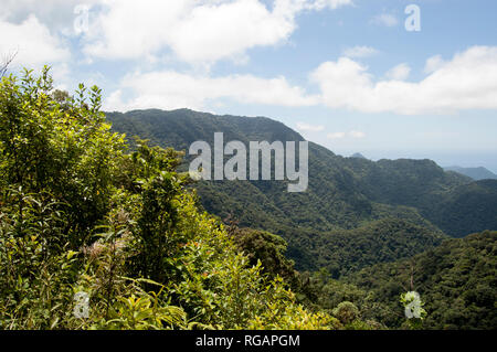 Blick auf den Atlantischen Ozean von oben auf das Meer sah State Park in Sao Paulo, Brasilien, Ubatuba Stockfoto