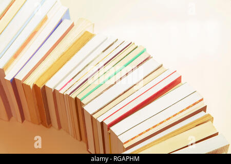 Stapel Bücher hautnah Stockfoto